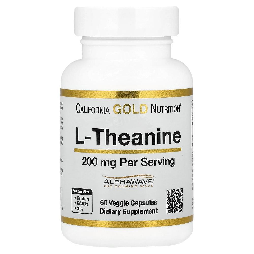 캘리포니아골드 <b>L</b> <b>엘</b> <b>테아닌 200mg</b> 60캡슐 녹차추출물 <b>Theanine</b>