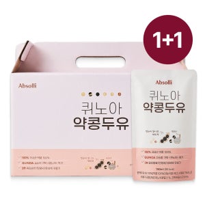 1+1 앱솔리 퀴노아 약콩 두유 저당 국산 검은 콩 임산부 당뇨 두유