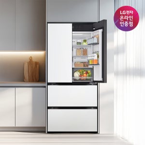 LG 디오스 오브제컬렉션 김치톡톡 Fit & Max Z484MQQ123S (메탈/에센스화이트+에센스화이트) 빌트인 4도어 신혼 멀티 냉장고