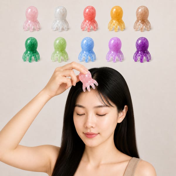 미니문어괄사 마사지 문어두피괄사마사지기 문어발괄사 측두근괄사 두피마사지괄사 머리괄사