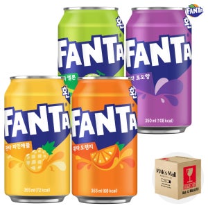 환타 파인애플 오렌지 포도 멜론 350ml 12캔 세트 각3개 뚱캔 과즙 탄산음료