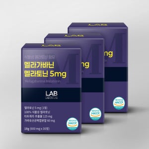 랩온랩 멜라가바닌 식물성 멜라토닌 5mg 테아닌 가바 트립토판 함유 30정, 3개