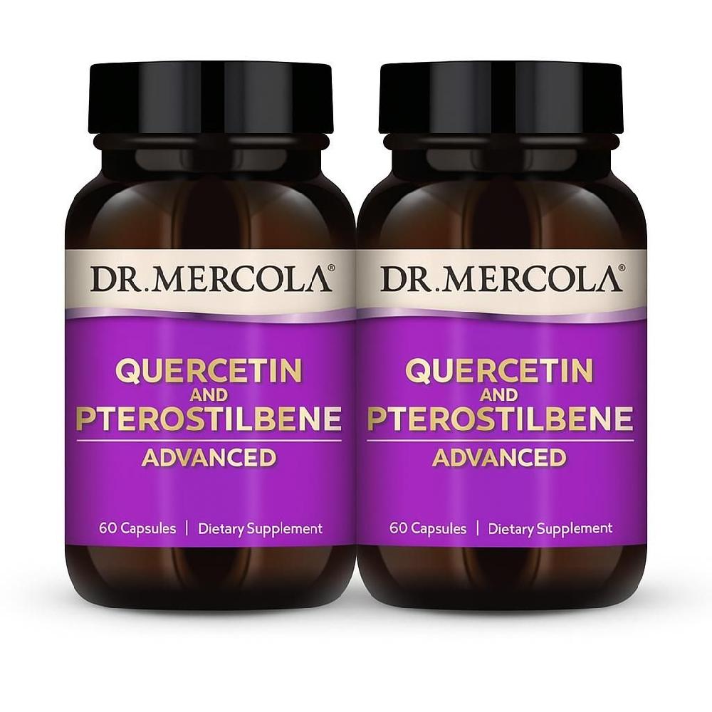 (5일배송)<b>Dr. Mercola</b> 퀘르세틴 프테로스틸벤 어드밴스드 500mg 고흡수 포뮬러 면역 호흡기 건강 60캡슐 2개세트
