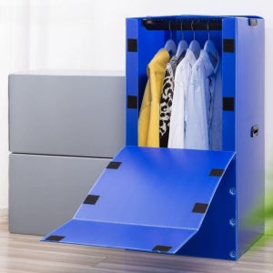 행거 박스 이사박스 포장 짧은 수납 낱개입 옷걸이 정리 블루 50x50x100cm 낮은형 1개