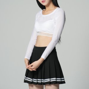 아이스 라운드 크롭티 자외선차단 골프웨어