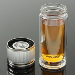 이중유리 티보틀 휴대용 텀블러 거름망 차보틀 인조가죽 파우치 제공 물병