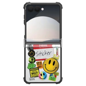 갤럭시 Z플립7 임팩트 디자인 맥세이프 힌지 보호 휴대폰 케이스 스마일스티커