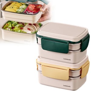 락앤락 스텐 투고 도시락통 2단 옐로우 그린 직장인 초등 학생 소풍 수능 도시락 런치박스