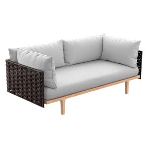 씨라인 라탄 패브릭 야외 원목 소파 Sealine Sofa 2인