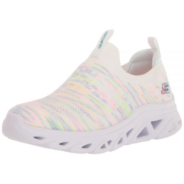 Skechers 여아용 <b>글라이드</b>스텝 스포츠-굿 <b>에너지</b> 스니커즈, 화이트/멀티