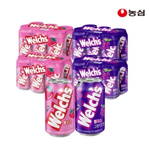 웰치스 소다 그레이프 355ml 12개 + 딸기 355ml 12개