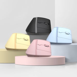 COX CEM20 인체공학 블루투스 무선 버티컬 저소음 마우스 옐로우