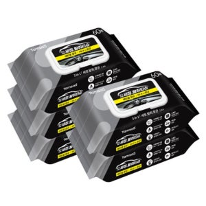 차량 내부 청소 티슈 차 청소 실내 세차 용품 자동차 세정 물티슈 5개