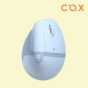 콕스 CEM20 인체공학 사무용 무선 버티컬 마우스 여성용 작은손 블루