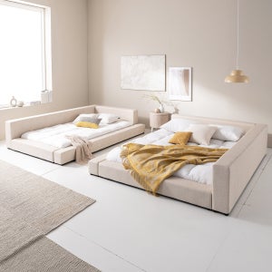 아씨방가구 제로 가드 패밀리침대 Q +SS 침대세트 일반스프링, 파스텔그레이