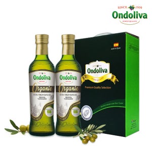 [온돌리바 선물포장] 유기농 엑스트라버진 올리브유 선물세트 500ml, 2개