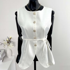 금장 노카라 끈벨트 베스트 정장조끼 25SS