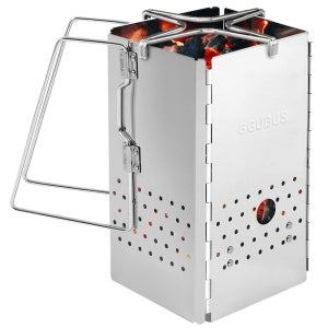 A 꾸버스 사각차콜스타터 5인용 접이식 숯착화기 야외용 캠핑용