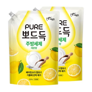 피죤 퓨어 뽀드득 주방세제 레몬향 1.2L, 2개