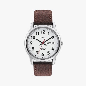 타이맥스 이지리더 데이데이트 브라운 가죽스트랩 손목시계 35mm T20041