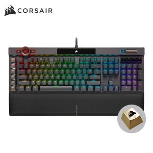 커세어 K100 RGB PBT 은축 게이밍 기계식 키보드 골드키캡 에디션(영문)