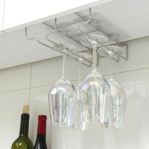올지 스텐 304 무타공 와인잔걸이 천장 와인잔 거치대 렉 보관 홀더 선반 스탠드 부착