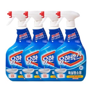 유한락스 욕실청소용 600ml, 4개