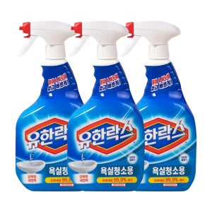 유한락스 욕실청소용 785ml, 3개