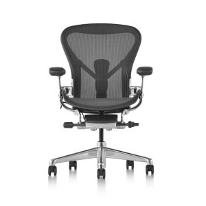 공식 딜러_허먼밀러 에어론 체어 씨디 레더 그라파이트 (헤드레스트 포함) Herman Miller New Aeron CD Leather armpad Graphite_워런티 12년