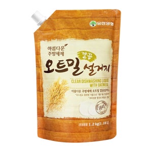 유한양행 아름다운 주방세제 오트밀 깔끔 설거지 리필 1.2kg, 1개