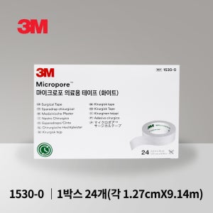 3M 마이크로포 의료용 테이프 종이 반창고 화이트 1530-0 1.27cmx9.14m 24개