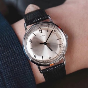 타이맥스 멀린 핸드와인딩 아날로그 기계식 가죽시계 34mm TW2R47900