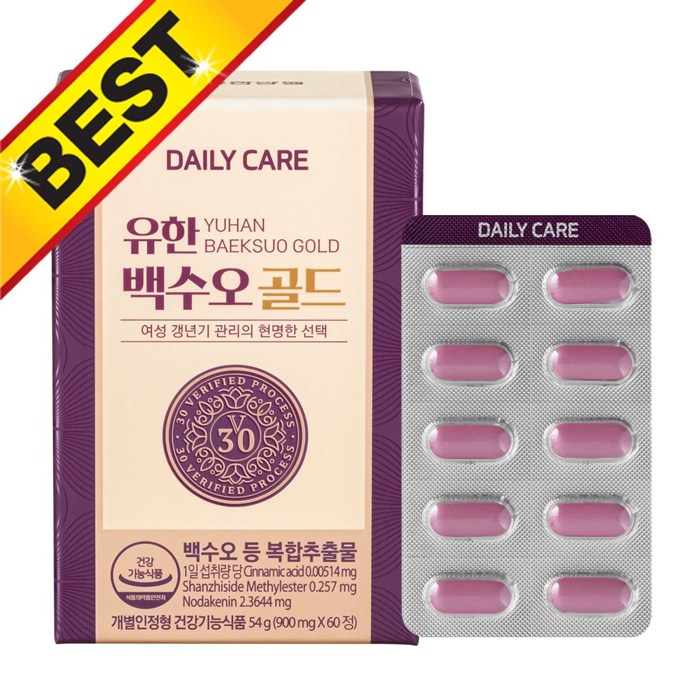 (1+1) <b>백수오</b>등<b>복합추출물</b> 개별인정형건강기능식품, 60정, 1개 2Set