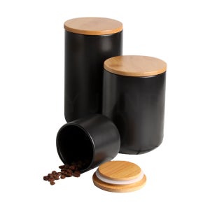 도자기우드 밀폐용기 260ml, 블랙, 1개