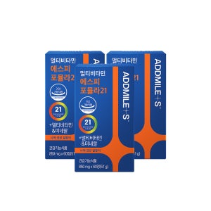 애드마일스 여성 남성 멀티비타민 에스피 포뮬라21 850mg 60정, 3개