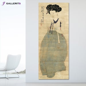 신윤복 그림 미인도 민화 거실 인테리어 액자 한국화 수묵화 중형