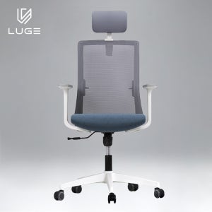 루게 L40 학생 컴퓨터 책상 메쉬 사무용 사무실 게이밍 의자 화이트/블루/고정팔걸이