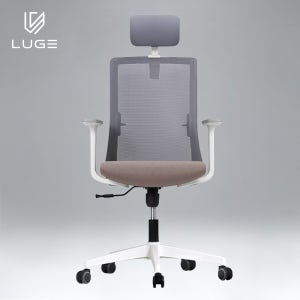 루게 L40 학생 컴퓨터 책상 메쉬 사무용 사무실 게이밍 의자 화이트/브라운/고정팔걸이