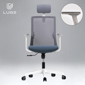 루게 L40 학생 컴퓨터 책상 메쉬 사무용 사무실 게이밍 의자 화이트/블루/2D팔걸이