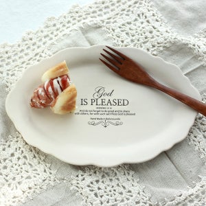 히브리서 말씀 접시 타원 레이스 플레이트 교회선물