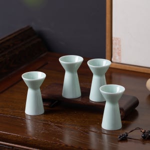 절주잔 청자 백자 미니 고량주잔 술잔 절주잔 전통주잔 고량주잔 4p(청자)