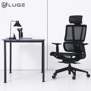 루게 LX55 AIR 3D 듀얼백 올메쉬 사무실 사무용 책상 게이밍 의자 블랙 프레임/블랙 메쉬