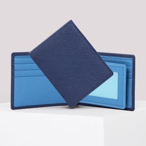 [이니셜 각인] 마뜨 사피아노 소가죽 콤비 남자 반지갑