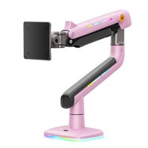 노스바유 팬텀 고중량 싱글 RGB 모니터암 거치대 판타지핑크