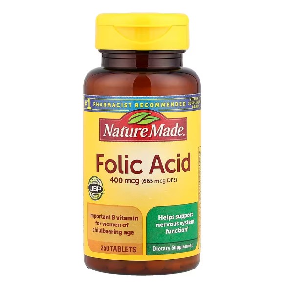 네이처메이드 엽산 <b>폴릭</b> <b>400mcg</b> 250정 250일분 FolicAcid