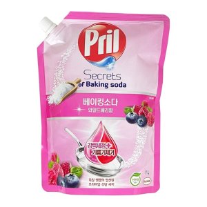일반주방세제 와일드베리향 베이킹소다 리필 1L 용기 와일드베리