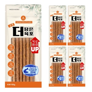 몬스터키친 고기 더 담은 육포 강아지 부드러운 져키 연어, 100g, 5개