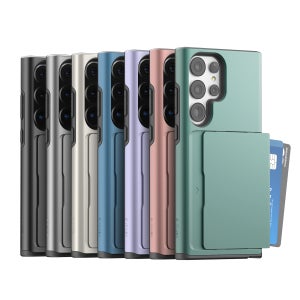 케이맥스 오토 카드 톡 범퍼 케이스 카드 수납 2장 슬라이딩 원터치 블랙, 갤럭시S23 울트라