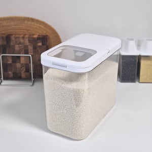 슬림 원터치 투명 쌀통 잡곡 보관통 10kg