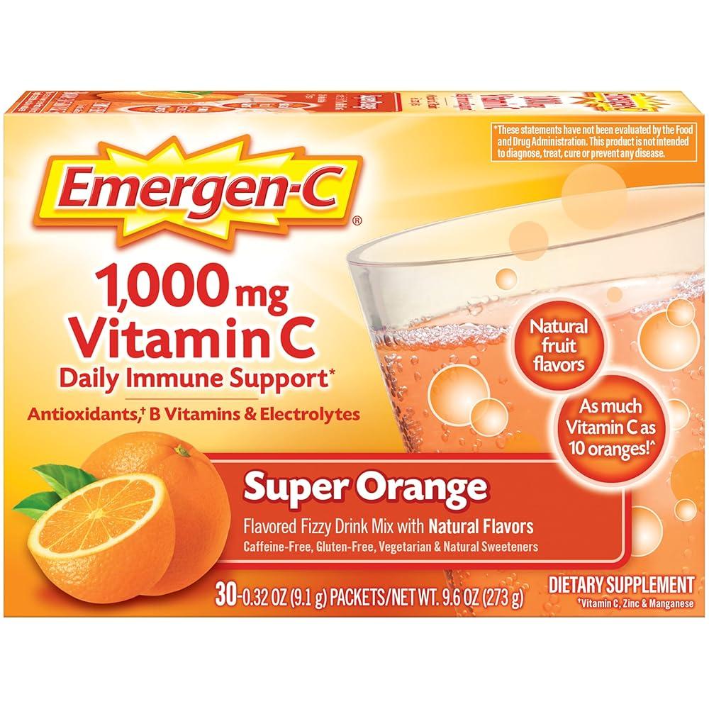 이머전씨 이뮨서포트 <b>비타민C</b> 1000mg 파우더 슈퍼오렌지맛 30팩